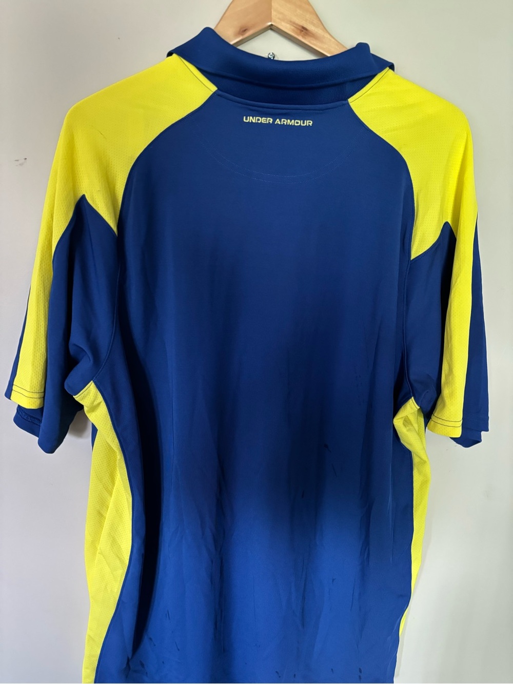 Under Armour Men’s Royal Blue with Yellow Accent Polo - Picture 2 of 7